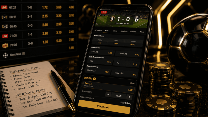 Sports Betting Singapore Guide live odds mobile screen