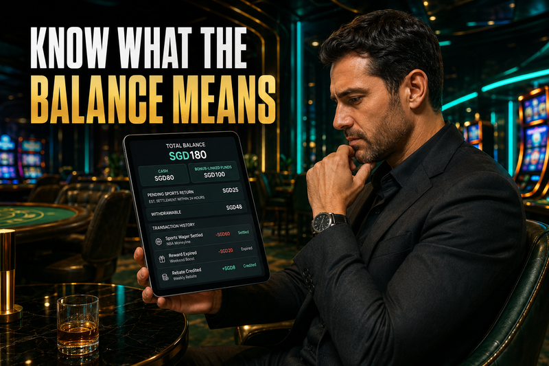 Player reviewing casino wallet balances